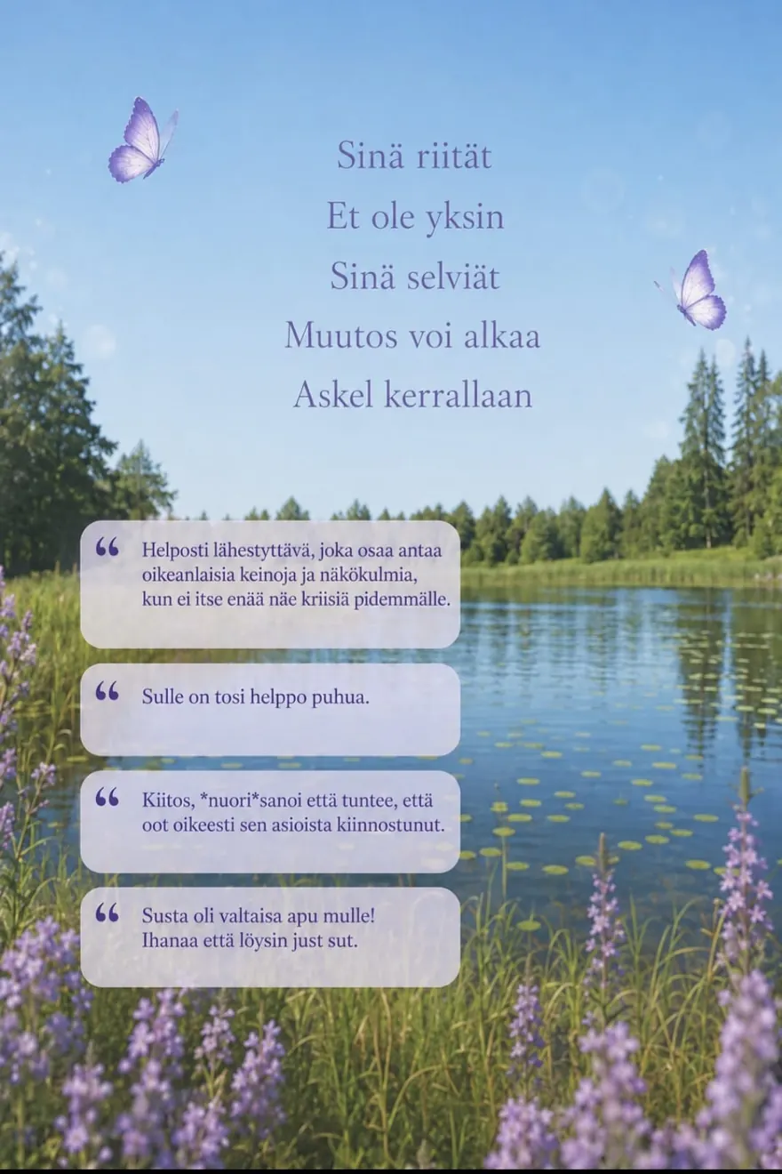 Rauhallinen järvimaisema – MielenTuki ratkaisukeskeinen lyhytterapia ja etäterapia